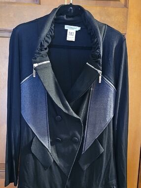 Dzhavael Couture Black Jacket with Gray Contrast Panels